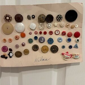 Vintage Button Collection with Assorted Colors